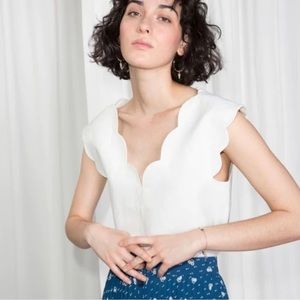 & Other Stories Scalloped Tank Top